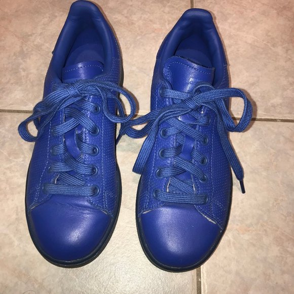 adidas Stan Smith AdiColor Blue Leather Sneaker - Picture 2 of 8